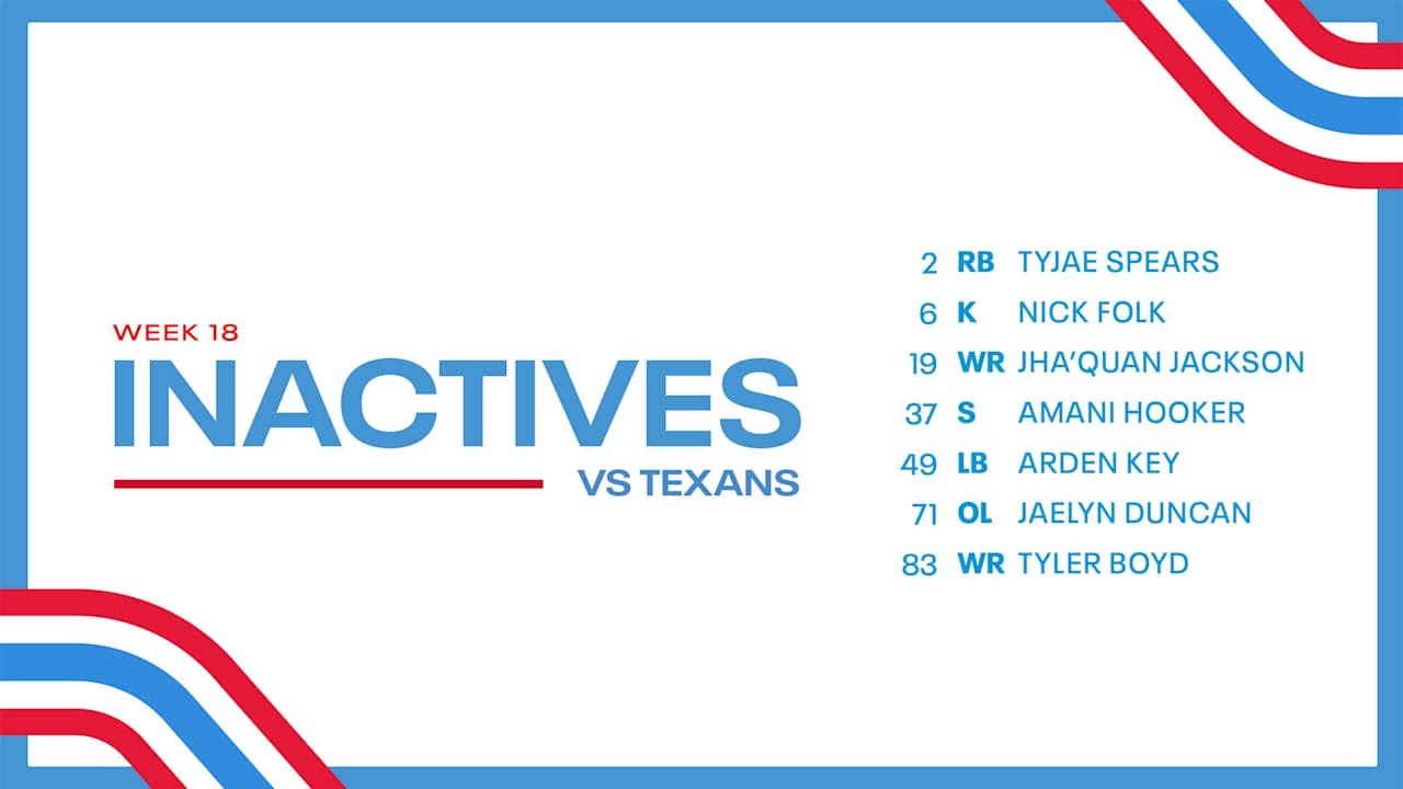 Game Inactives | Week 18 Titans at Texans