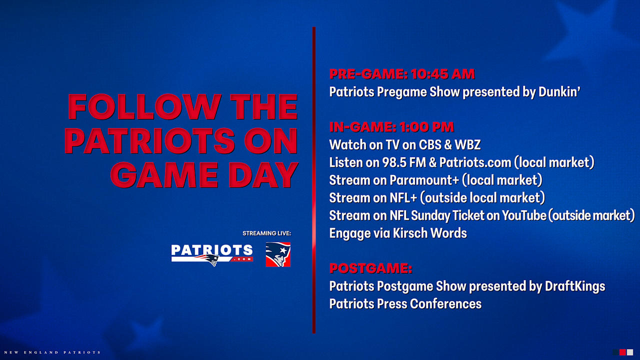 How to Watch/Listen: Texans at Patriots