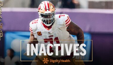 Trent Williams and Brock Purdy OUT vs. Packers; Inactives for #SFvsGB