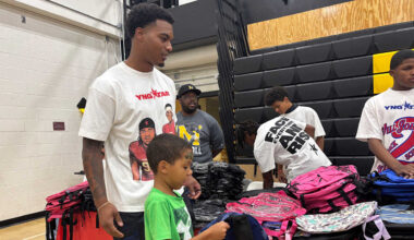 Cardinals rookie Walter Nolen III takes break from calf rehab to take part in fellow rookie Will Johnson's community event
