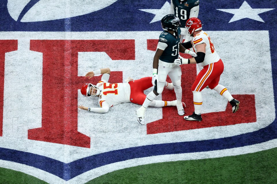 Mahomes was sacked six times in the Super Bowl in one of his worst days