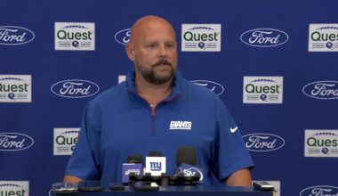 Coach Brian Daboll, OL Evan Neal, RB Tyrone Tracy, CB Deonte Banks