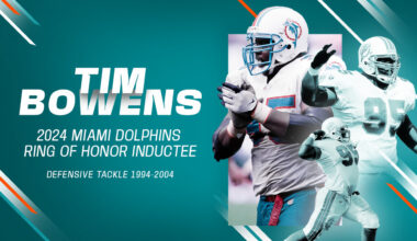 Miami Dolphins Announce Tim Bowens as Next Member of Team’s Ring of Honor