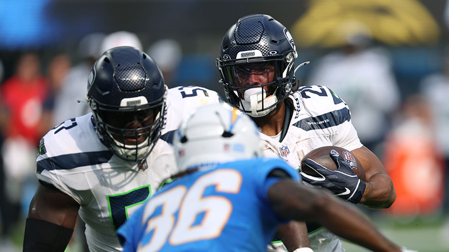 Seattle Seahawks Kenny McIntosh...