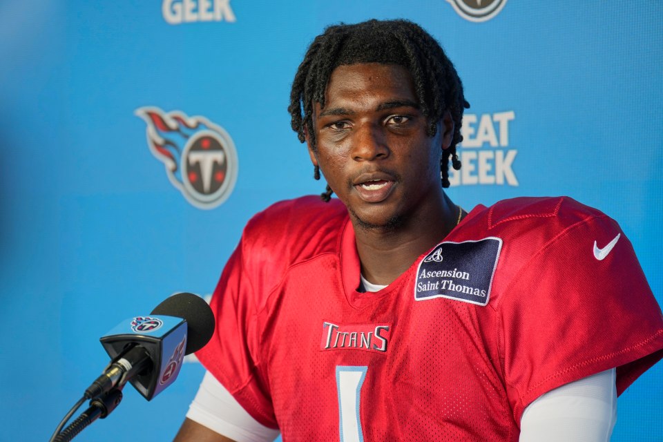 Cam Ward, Tennessee Titans quarterback, at a press conference.