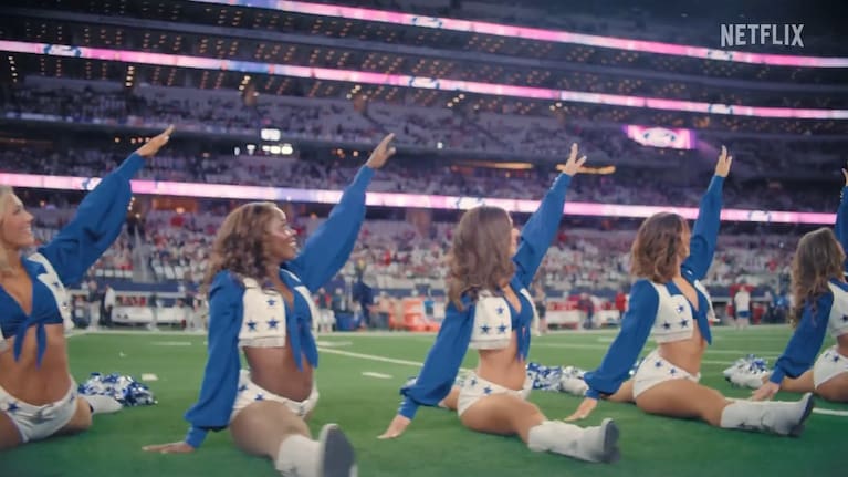 The signature jump split ending to the Dallas Cowboy's Cheerleaders opening number, Thunderstruck.