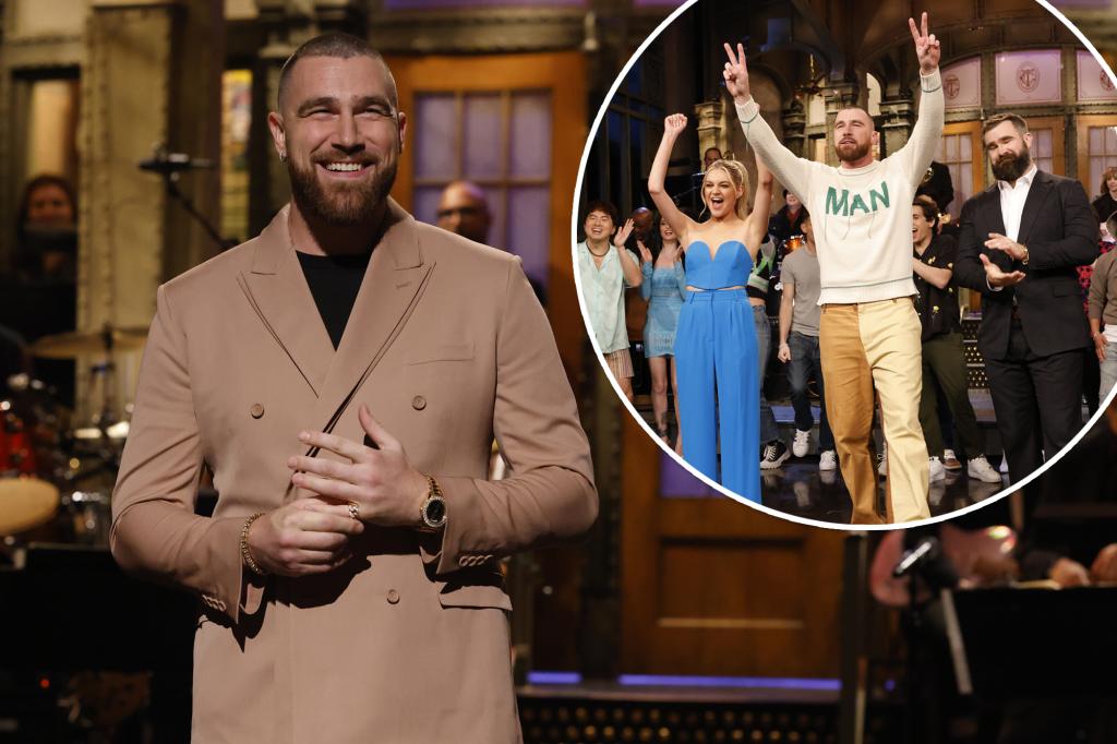 Travis Kelce says hosting 'SNL' was hard since he can't 'read that well'