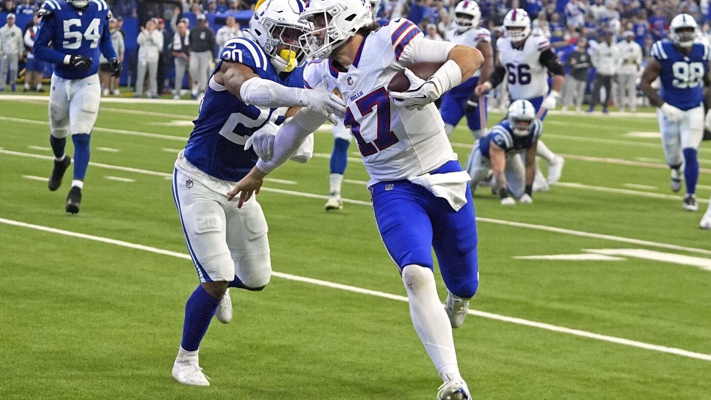 Allen runs for TD and Bills force 4 turnovers by Flacco to win 5th straight, 30-20 over Colts