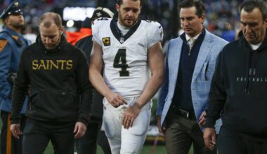 Saints QB Derek Carr injures left hand on dive in 4th quarter of win over Giants