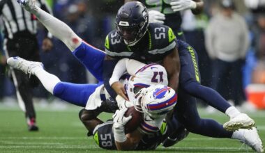 Seahawks teammates Derick Hall and Jarran Reed separated on sideline during loss to Bills
