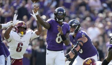 Jackson outduels Daniels and Henry runs for two TDs as Ravens beat Commanders 30-23