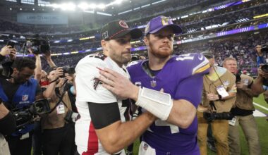 Darnold delivers for Vikings with career-high 347 yards and 5 TDs to beat Falcons, Cousins 42-21