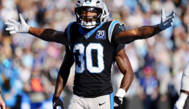 Hubbard runs for 2 TDs, Young leads winning drive as Panthers beat Saints 23-22