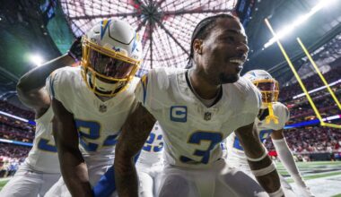 Still makes 2 picks, returns one for TD as Chargers hand Falcons third straight loss, 17-13