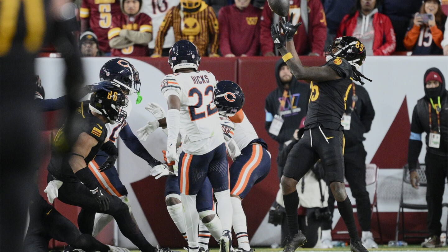 Jayden Daniels' Hail Mary TD to Noah Brown gives Commanders 18-15 win over Bears