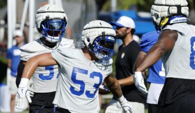 Rams linebacker Nate Landman wears his pride on body, helmet