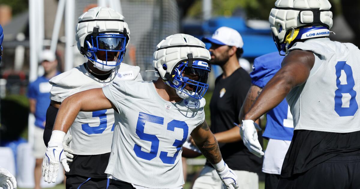 Rams linebacker Nate Landman wears his pride on body, helmet