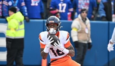 Where is the Denver Broncos strongest training camp position battle?