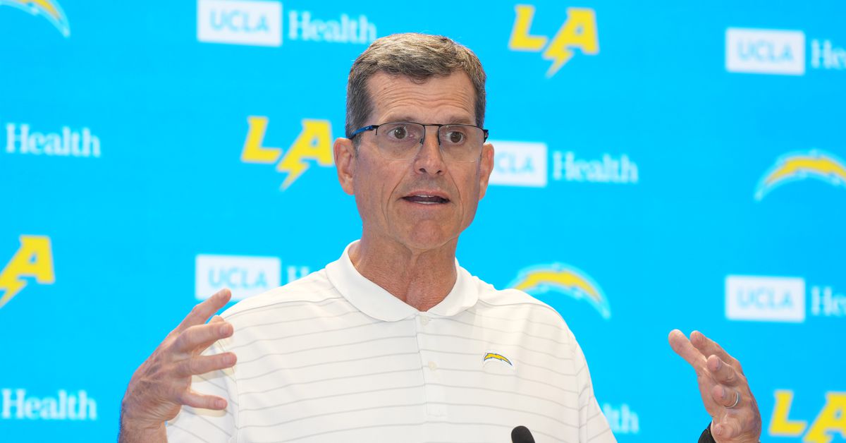 Los Angeles Chargers Head Coach Jim Harbaugh meets with President Trump at White House