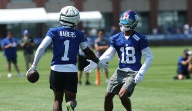 Giants injury news: Malik Nabers leaves field after an apparent shoulder injury