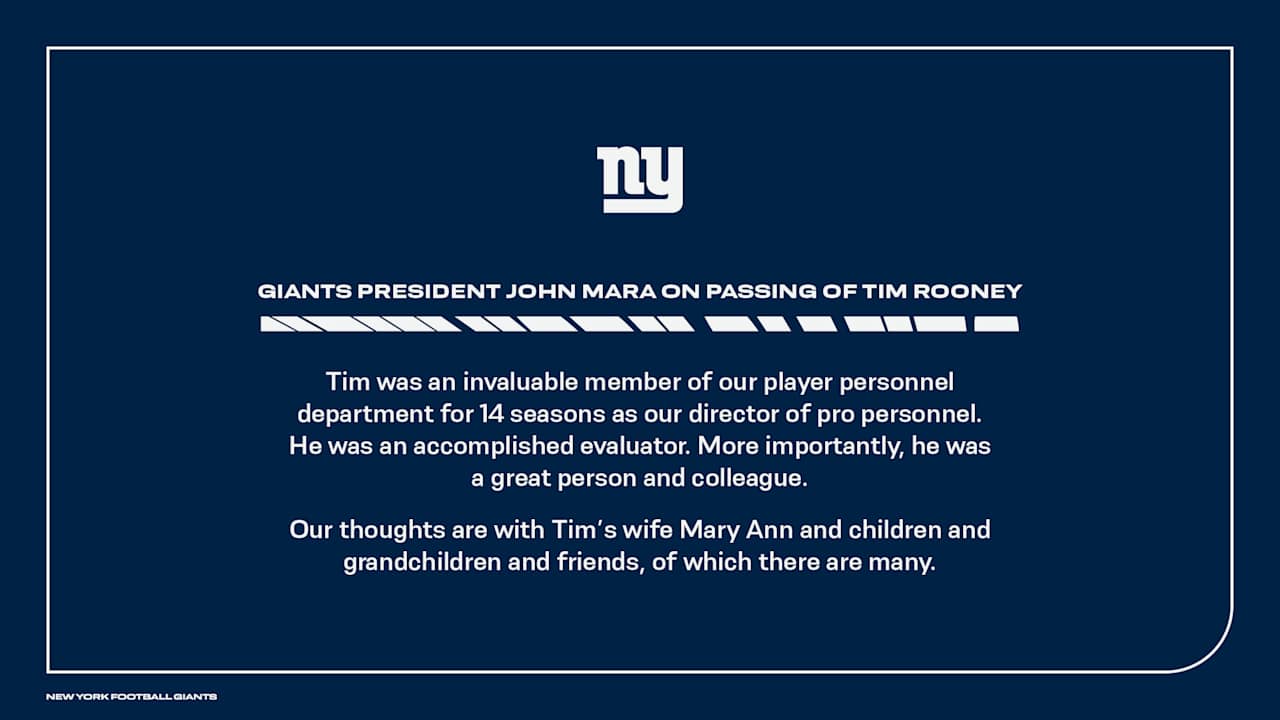 Giants mourn passing of Tim Rooney, former longtime pro personnel director