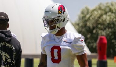 Will Johnson looks on during Cardinals minicamp...