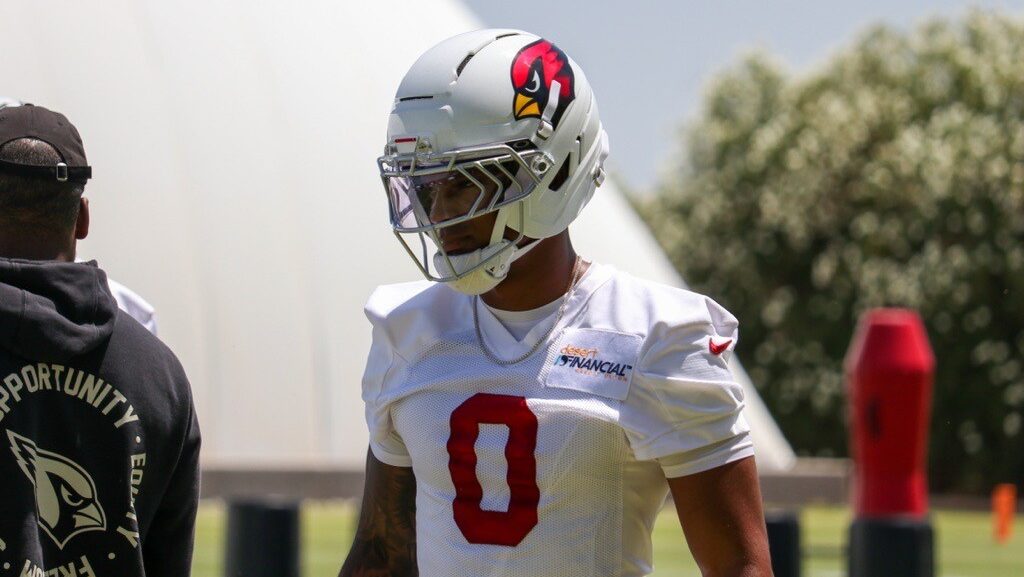 Will Johnson looks on during Cardinals minicamp...