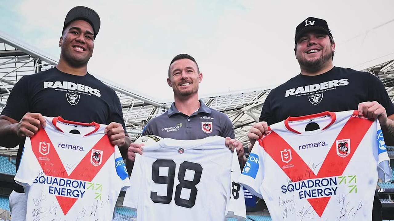 Raiders' Jackson Powers-Johnson and Laki Tasi visit Australia