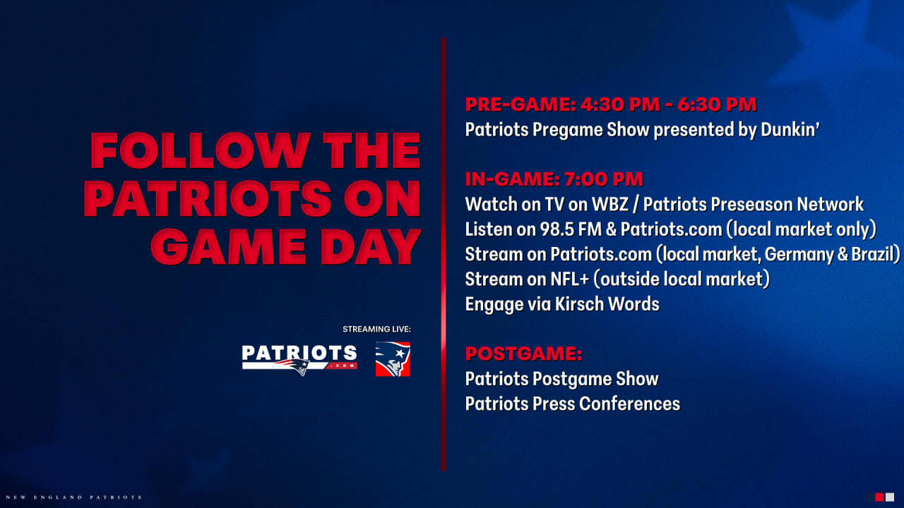 How to Watch/Listen: Panthers at Patriots