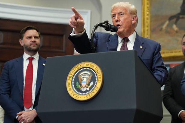 US President Donald Trump speaks during an executive order signing ceremony