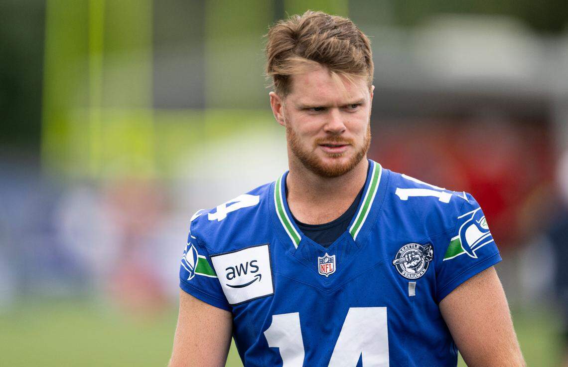 Seahawks training-camp scrap among teammates shows Sam Darnold’s leadership taking hold
