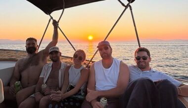 Travis and Jason Kelce pictured alongside Tampa Bay Buccaneers QB Baker Mayfield