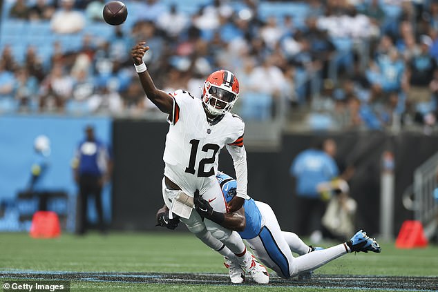 Sanders completed 14 of his 23 pass attempts for 138 yards in an impressive Browns debut