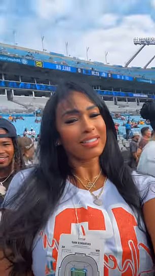 Shedeur's mom shared the video of herself on the sidelines on Saturday afternoon