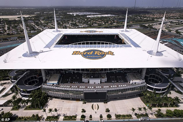 Hard Rock Stadium boasts a sleek canopy that shades most fans in attendance