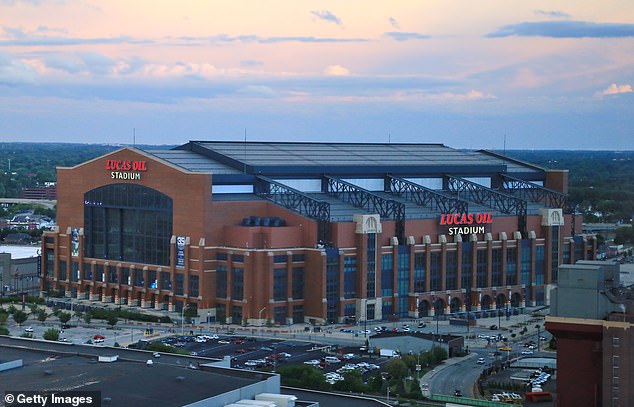 The Lucas Oil Stadium in Indianapolis features a retractable roof and massive window wall
