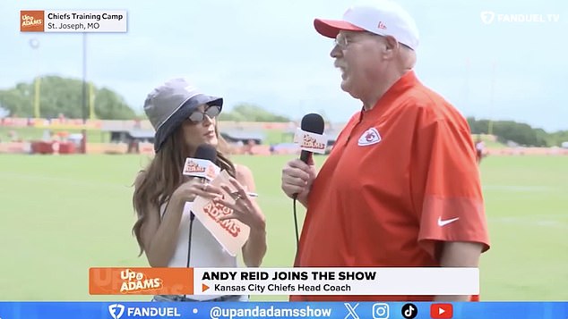 Andy Reid wasn't giving anything away when quizzed on Travis and Taylor by Kay Adams