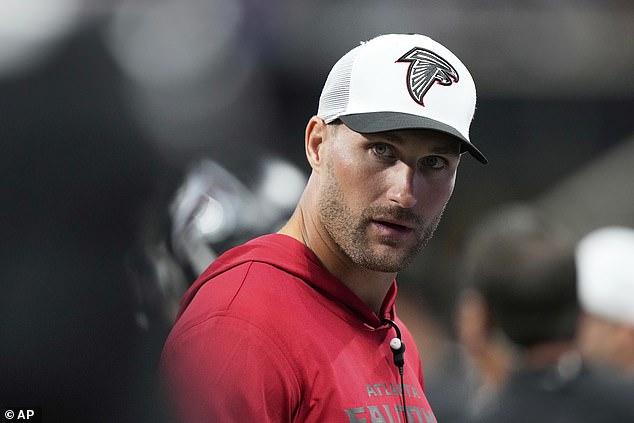 Atlanta Falcons quarterback Kirk Cousins watches from the sidelines against the Detroit Lions during the first half of the team's preseason opener earlier this month