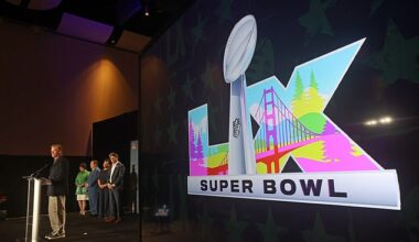 The Super Bowl 60 logo has five different colors represented, with mostly blue and purple