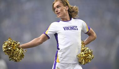 Minnesota Vikings cheerleader Blaize Shiek performs before a recent preseason game