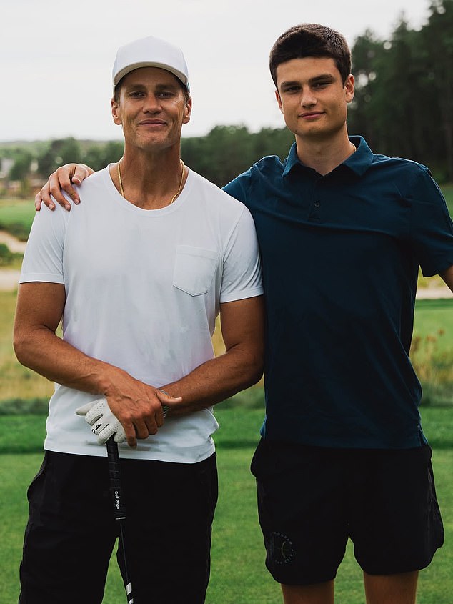 Tom Brady has been ripped into by his pals over this picture with his 17-year-old son Jack
