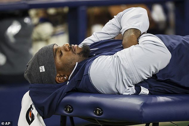 Micah Parsons was caught sleeping on Friday as the Cowboys faced the Falcons
