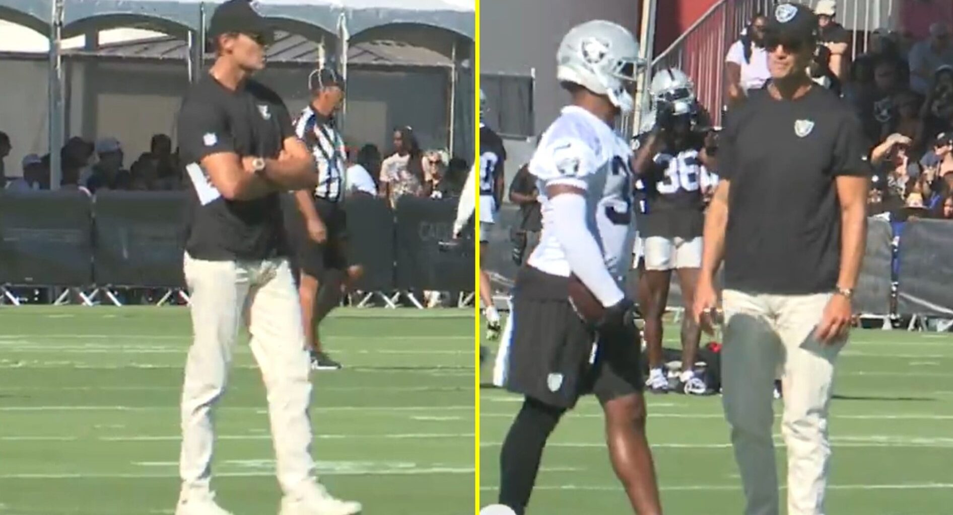 Fox face calls to remove Tom Brady from booth after $375m star's appearance at Raiders training camp