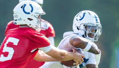 Salvon Ahmed injury update: Hip-drop tackle in practice sidelines Colts RB for 2025 season, per report