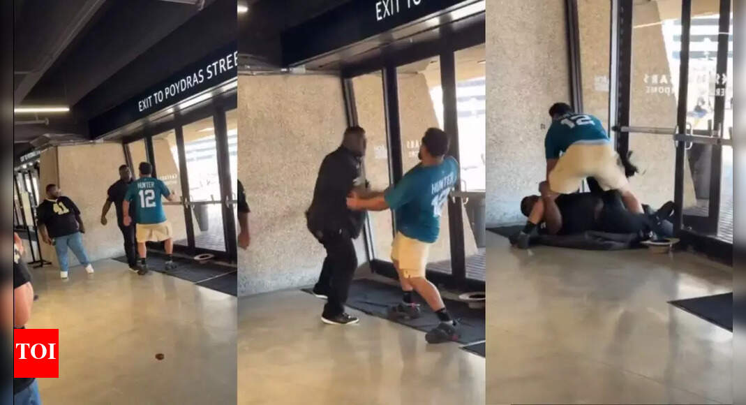 Fight between Jacksonville Jaguars supporter and New Orleans Saints fan turns chaotic during heated NFL preseason matchup | NFL News