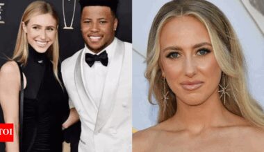 Saquon Barkley's fiancée Anna Congdon compliments Brittany Mahomes blonde look after SI model posts in Chiefs merch | NFL News
