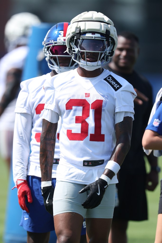 New York Giants cornerback Nic Jones (31) on the field during training camp at Quest Diagnostics Training Center. 