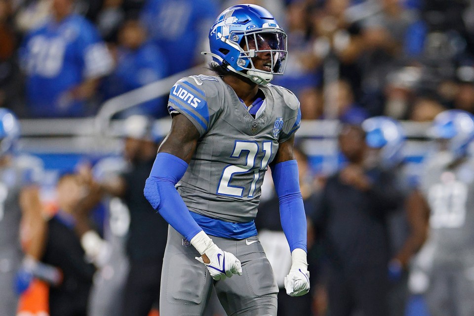 Tracy Walker #21 of the Detroit Lions reacts during a game.