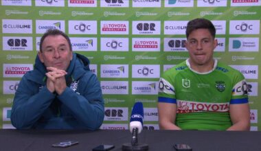 Ricky Stuart gives blunt assessment after Raiders loss, Ricky Stuart press conference, Dragons v Raiders, video