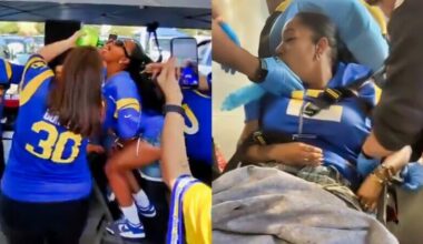VIDEO: Shocking Video Shows Female LA Rams Fan Twerking, Partying & Drinking Too Much Before Blacking Out & Getting Taken Away In Ambulance During Preseason Game